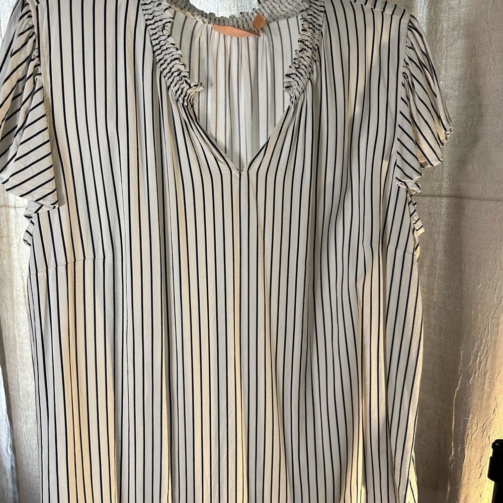 Evri 3x black and white striped blouse, never worn